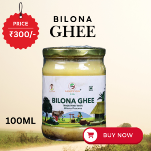 “Sanjeevan Life 100ml Bilona Cow Ghee in bottle – traditional bilona method desi cow ghee”